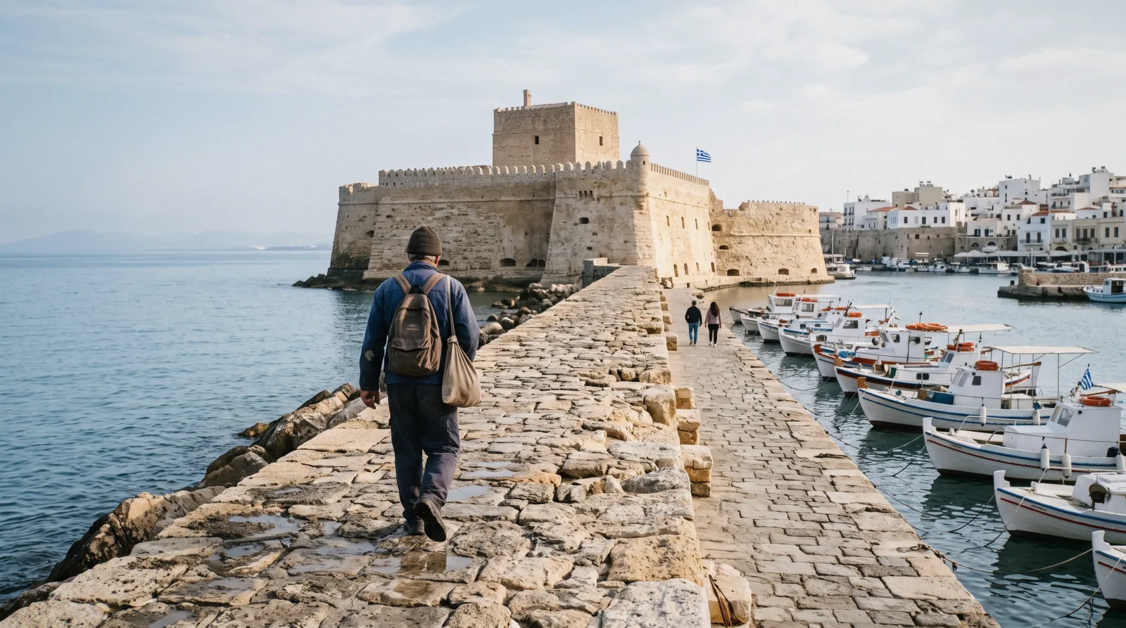 The Koules Venetian fortress at the entrance to Heraklion's old harbour, Crete
