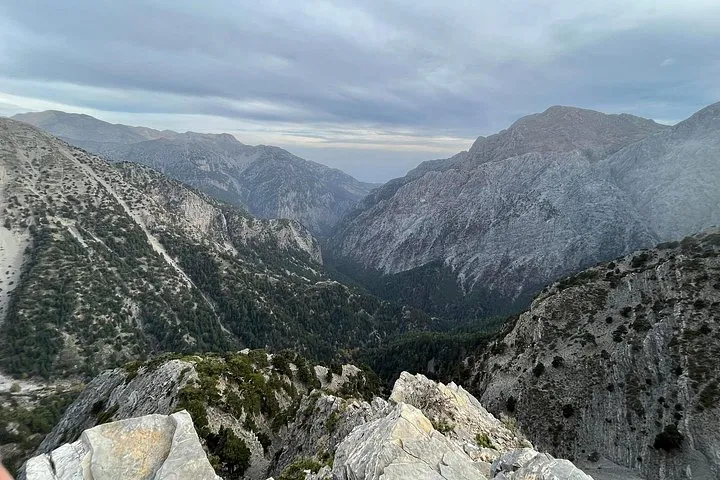 Bare limestone peaks of the White Mountains on a guided mountain day, Crete Greece