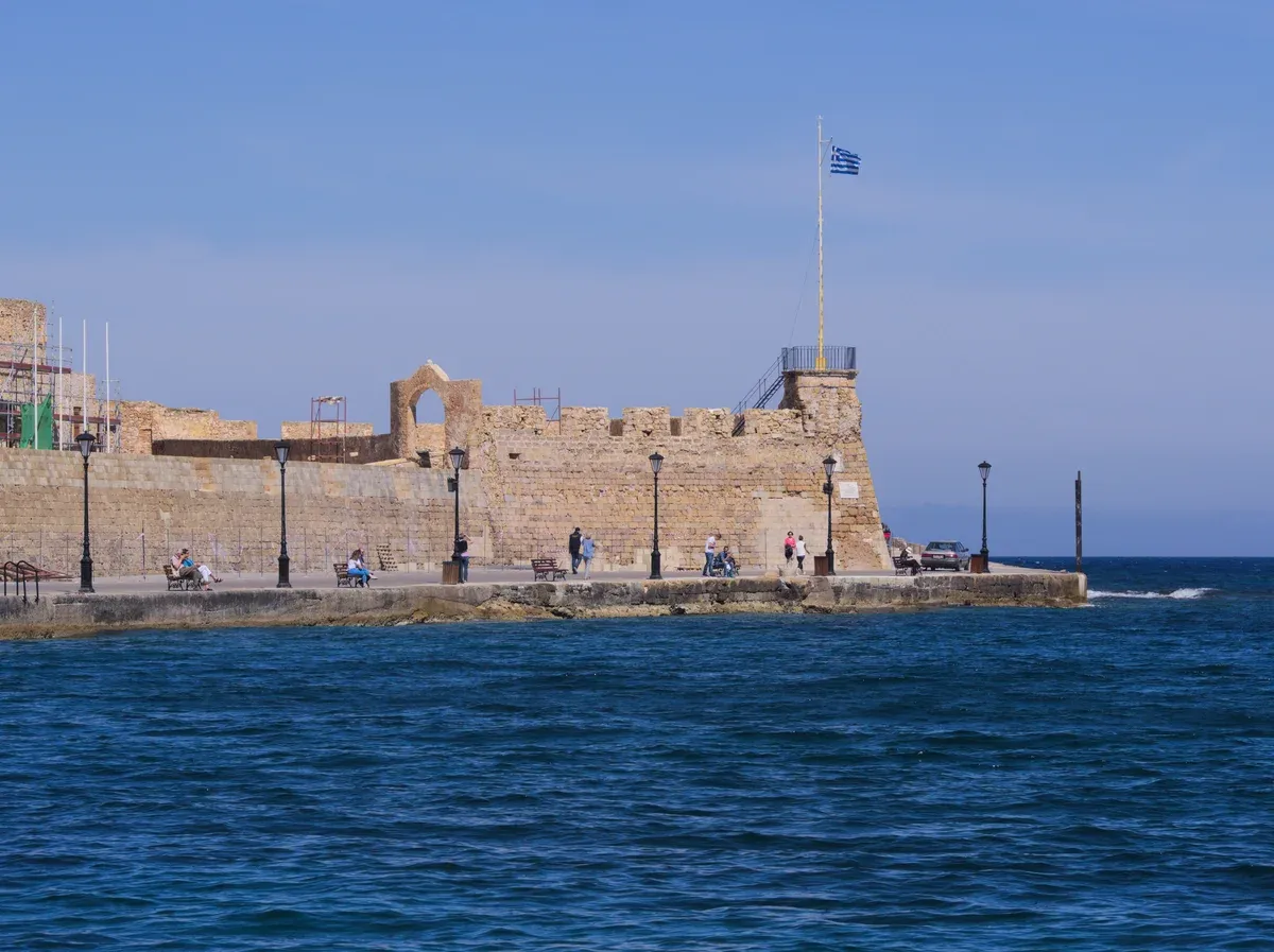 Firkas Fortress at the entrance to Chania's Venetian harbour, Crete