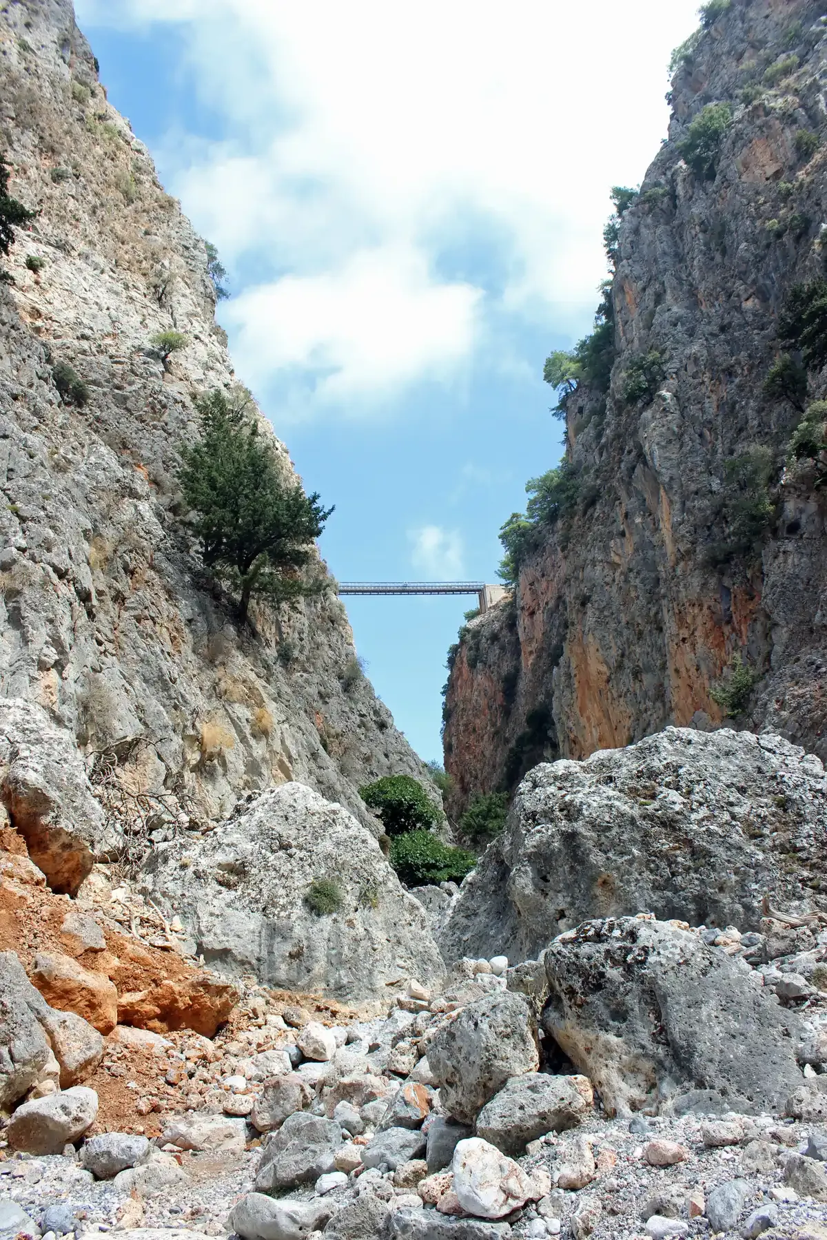 Aradena Gorge with its 1986 road bridge, one of several lesser-known canyons in the White Mountains near Sfakia