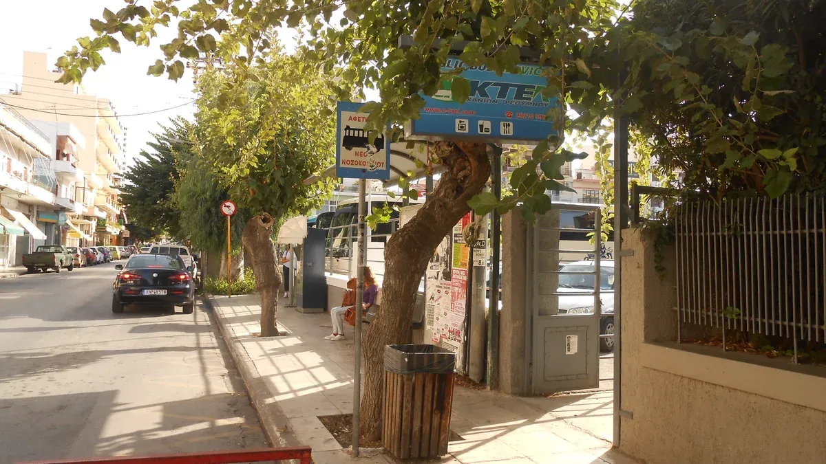 The KTEL intercity bus station in Chania, the hub for travelling crete without a car in the west