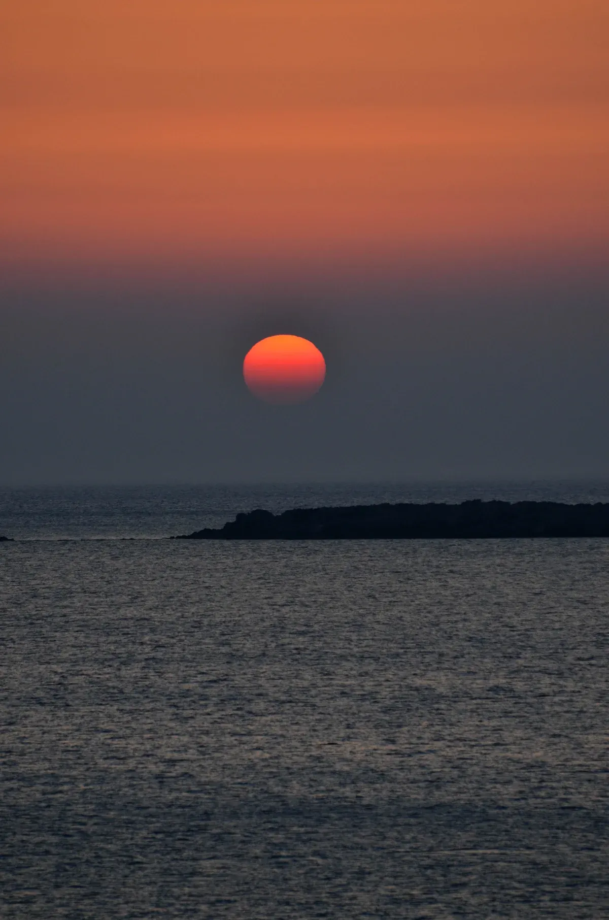 Sunset over the sea at Falassarna on the west coast, one half of the east or west crete decision